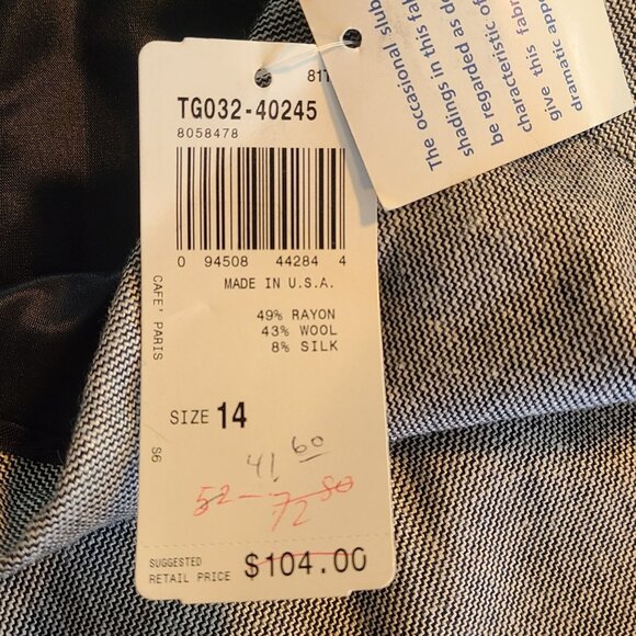 Vintage Pendleton Gray Wool Silk Blend Pencil Skirt NOS USA Acadamia Gilmore 14 - Picture 5 of 7